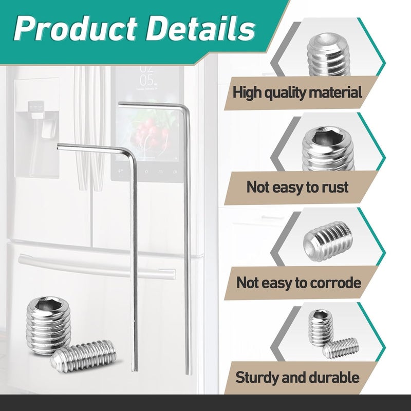 Gfdoso 10 Packs W11366418 Refrigerator Freezer Door Handle Mounting Set Screw Compatible with Most Refrigerators, AM 1-5-1 - EA221008/EA230910 - Equipped with Hex Wrench for Installatio - Image 5